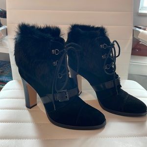 Aquatalia Fur Trimmed Suede Boots size 9